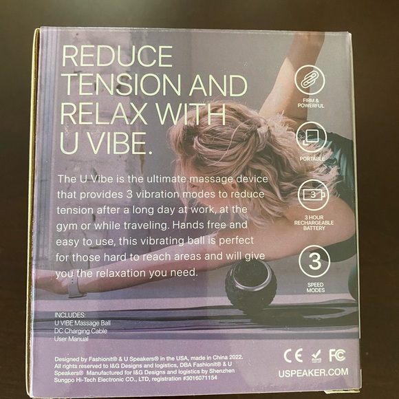 UVibe Massage Ball, NEW in Box, Black - For Ultimate Vibrating Massage giftable - Picture 6 of 6